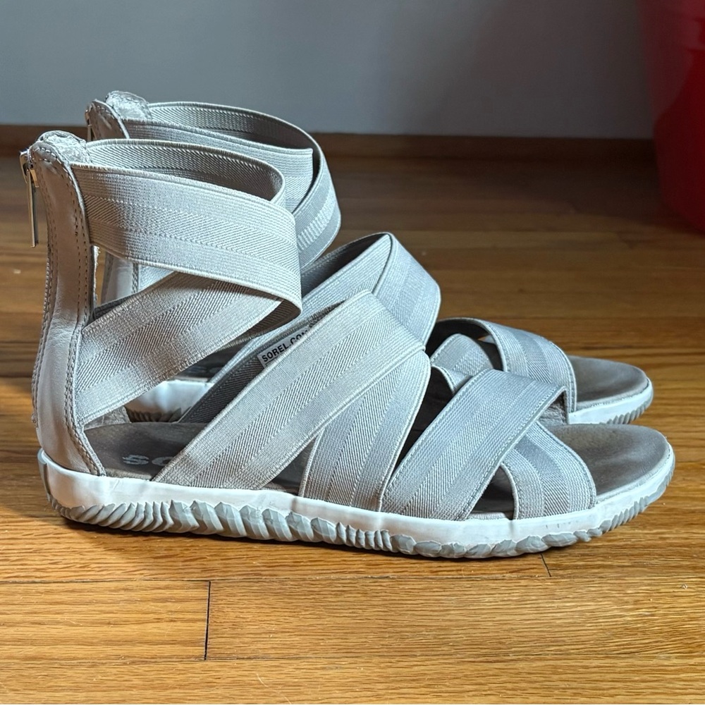 Sorel Gray Strappy Sandals